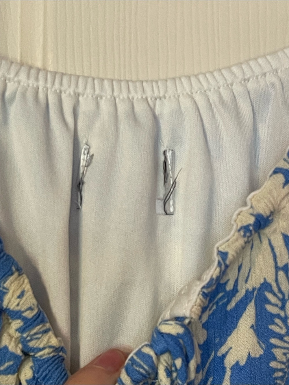 Blue & White Floral Tiered Midi Dress | Cottagecore Boho Sundress | Adjustable - Picture 5 of 9